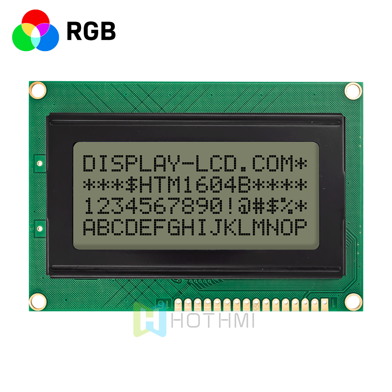 character LCD Module |4x16 FSTN(+) RGB side backlight display | Arduino | MCU interface | ST7066U controller | Total transflective display | 5.0V