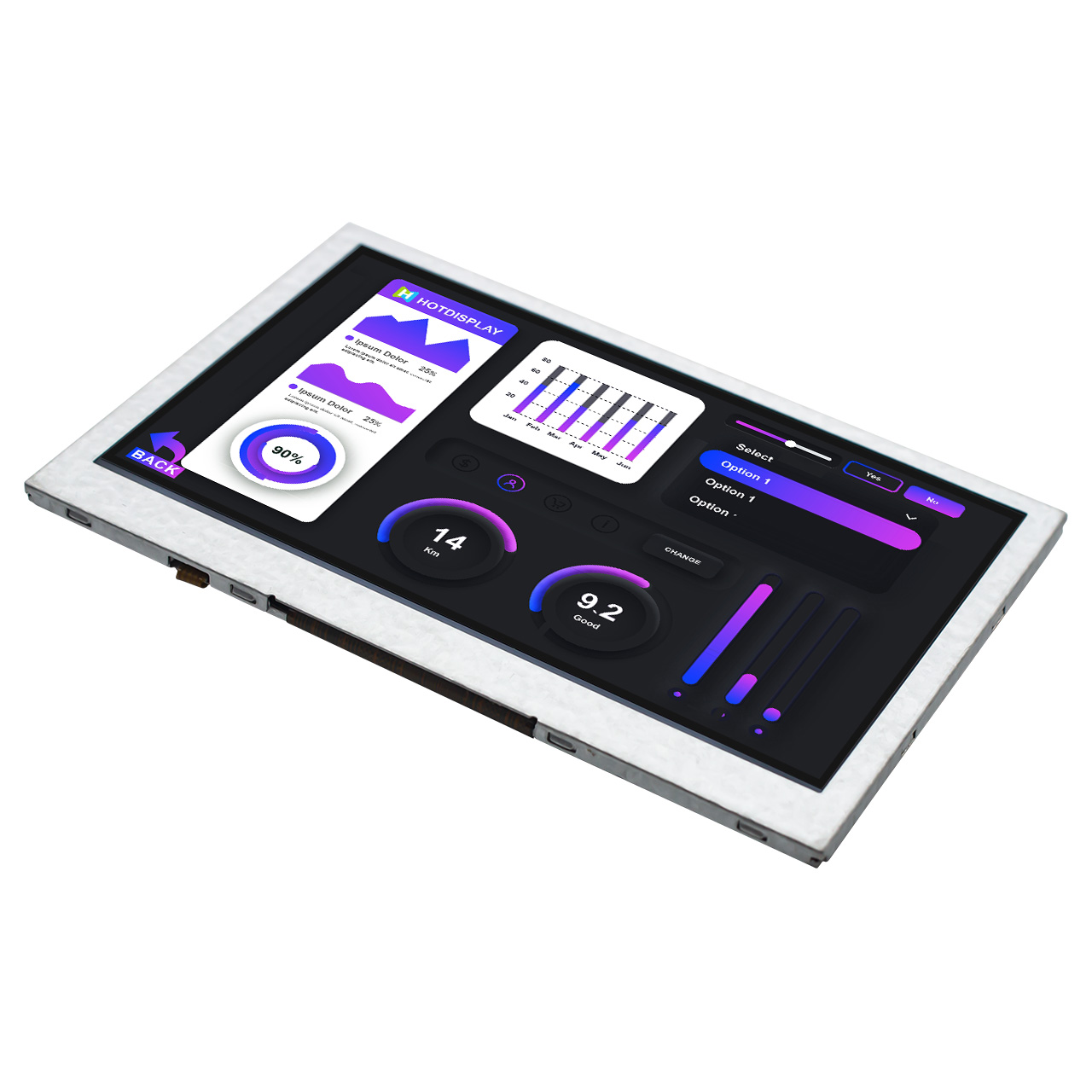 4.3-inch high brightness color TFT display module UART smart serial port screen/IPS full-view TFT with board module/800x480 resolution