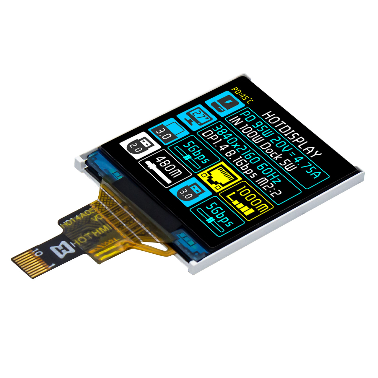 1.44 inch TFT LCD square display 128x128 pixel SPI ST7735 applied to Handheld devices